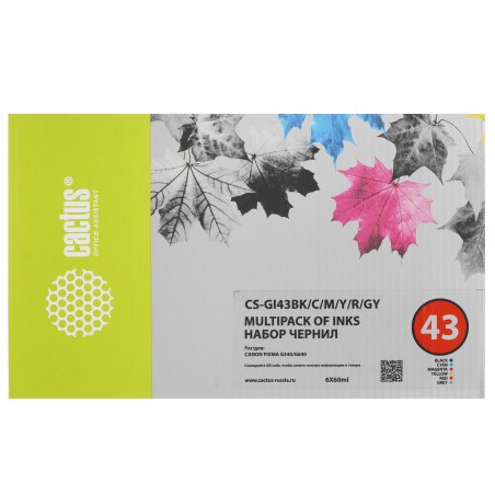 Чернила Cactus CS-GI43BK черный60мл для Canon Pixma G640/540