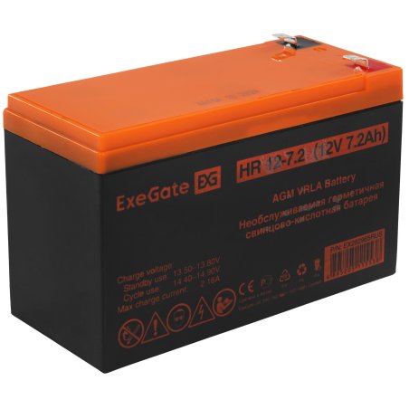 Аккумуляторная батарея ExeGate EX288653RUS HR 12-6 (12V 6Ah 1224W, клеммы F2+F1-)