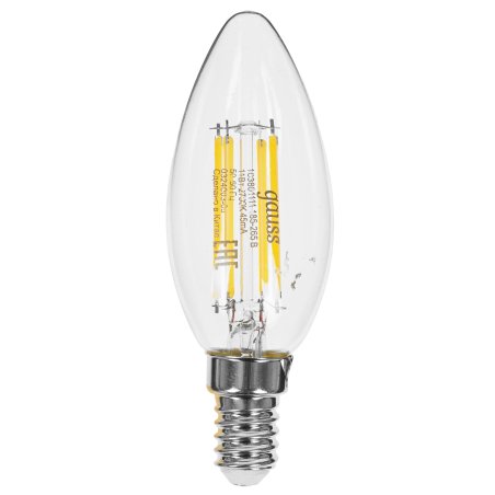 Лампа светодиодная Gauss LED Filament Свеча E14 11W 720lm 2700К 1/10/50
