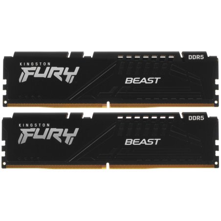 Оперативная память Kingston Fury Beast, DDR5, 16Gb (2x8Gb), 5600MHz, CL40, DIMM, с радиаторами, черный
