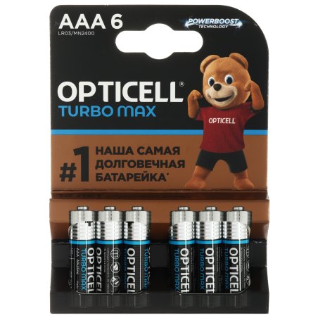 Батарея Opticell Turbo MAX LR03 AAA (6шт) блистер