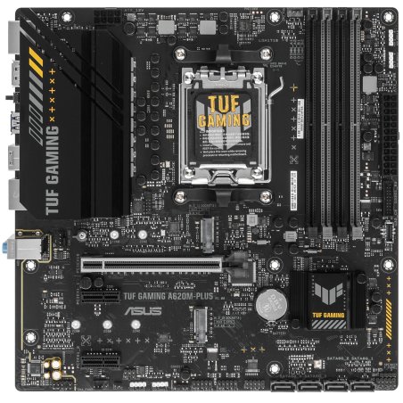 Материнская плата ASUS TUF GAMING A620M-PLUS, AM5, AMD A620, 4xDDR5, 4xSATA, 2xM.2, 1xPCI-E 4.0 x16, 2xPCI-E x1, 2xDP, 1xHDMI, 1x 2.5Gb LAN, 2xUSB-A 3.2 Gen 1, 4xUSB-A 2.0, 3x3.5 мм, 7.1, Micro-ATX