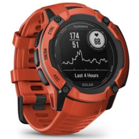 Смарт-часы Garmin Instinct 2X Solar красный 50мм