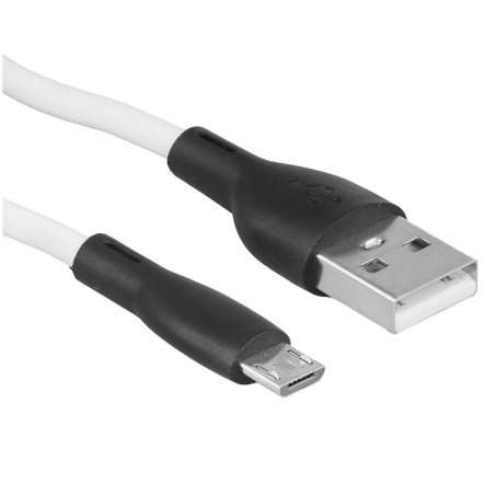 Кабель PERFEO USB A вилка - Micro USB вилка, 2.4A, белый, силикон, длина 1 м, SILICON (U4026)