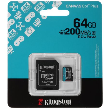 Флеш карта microSDXC 64Gb Kingston SDCG4/64Gb Canvas Go! Plus + adapter
