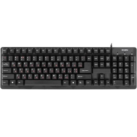Клавиатура проводная Keyboard SVEN Standard 301 USB черная SV-03100301UB
