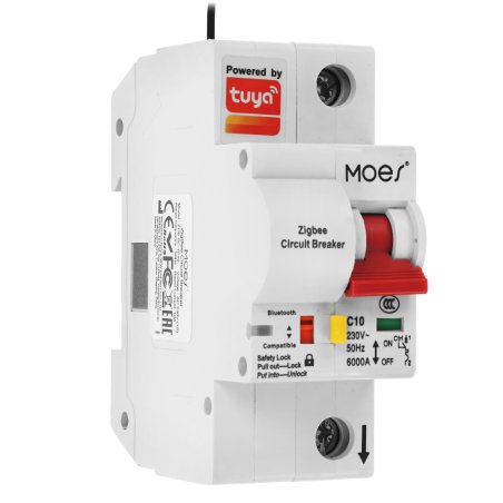 Выключатель MOES Zigbee circuit breaker 1P 10A ZCB-SC-1P10