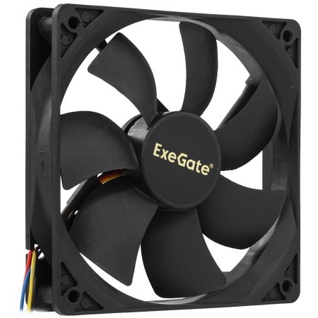 Вентилятор для корпуса ExeGate E12025S4P-PWM черный, 120 мм, 1500 об/мин, 25 дБ, 4 pin