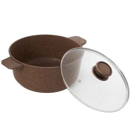 Кастрюля Maunfeld CARMEL MF24CRM01CR, 24 см, 4 л из литого алюминия со стеклянной крышкой