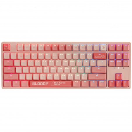 Клавиатура проводная A4Tech Bloody S87 Energy (S87 USB ENERGY PINK) USB розовый