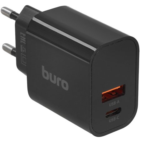 Сетевое зарядное устройство Buro BUWD1 3A PD+QC черный