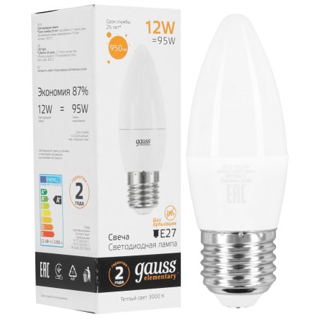 Лампа cветодиодная Elementary Свеча 12W 950lm 3000K E27 LED