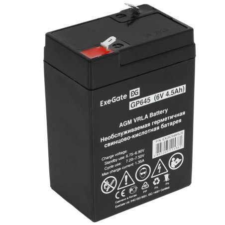 Батарея ExeGate GP645 (6V 4.5Ah), клеммы F1