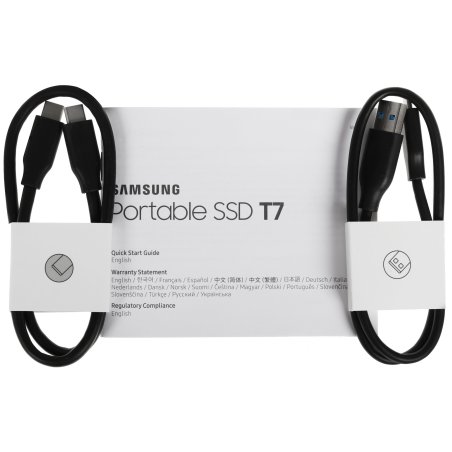 Внешний SSD Samsung T7, 1TB, USB 3.2 Gen 2 Type-C, R/W 1050/1000, серый