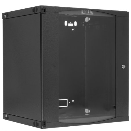 Шкаф настенный Lanmaster Next TWT-CBWNG-12U-6X4-BK 12U 550x450 мм пер. дв. стекл съемные бок. пан. 60 кг черный