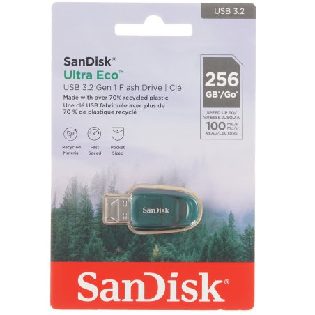 Флешка USB 256 Gb SanDisk CZ96 Ultra Eco, USB 3.2 зеленый