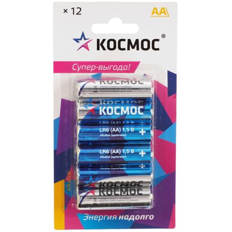Элемент питания алкалиновый AA/LR06 BP-12 (блист.12шт) Космос KOCLR6BL12