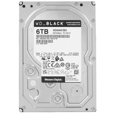 Жесткий диск WD SATA-III 6TB WD6004FZBX Desktop Black (7200rpm) 256Mb 3.5"