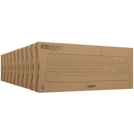 Клавиатура проводная Logitech K120 for business, USB черный (заводская гравировка)