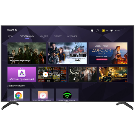 Телевизор Harper 75" 75Q850TS черный LED 4k UHD 60Hz AndroidTV