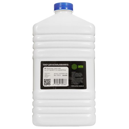 Тонер Cactus CS-THPW-1000 черный флакон 1000гр. для принтера HP Neverstop 1000/1200, HP LJ 107/135/MFP137/408/MFP432