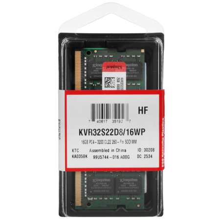 Оперативная память Kingston DDR4 16Gb 3200MT/s SO-DIMM CL22 2RX8 1.2V 260-pin 8Gbit