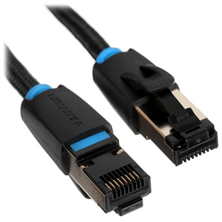 Патч-корд Vention прямой SFTP cat.8 RJ45 - 2м. черный Тканевая оплетка