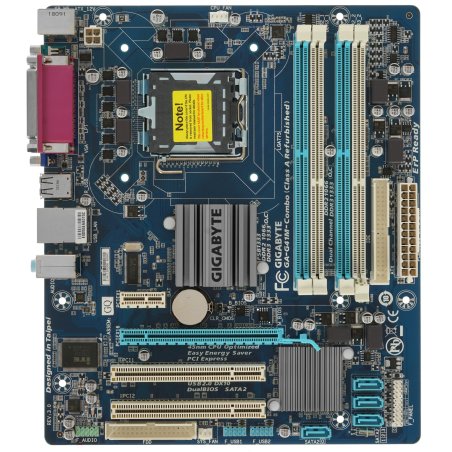 Материнская плата Gigabyte GA-G41M-COMBO-GQ (rev.3), LGA 775, Intel G41, 4xDDR2/DDR3, 4xSATA, 1xPCIe 1.1 x16, 1xPCIe 1.1 x1, 1xVGA, 1x 1Gb LAN, 4xUSB 2.0, 3x3.5 мм, 5.1, Micro ATX