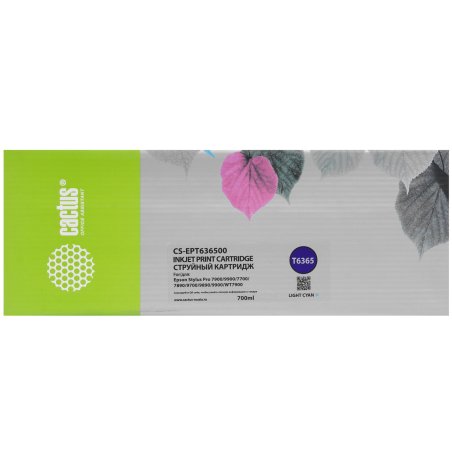 Картридж струйный Cactus CS-EPT636500 (T6365) светло-голубой (700 мл) для Epson Stylus PRO 7700/7890/7900/9700