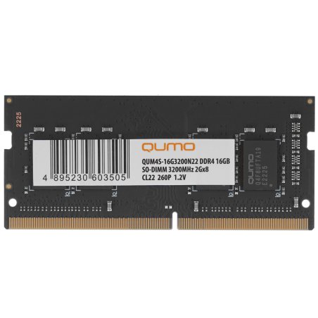 Оперативная память QUMO, DDR4, 16Gb (1x16 Gb), 3200 MHz, CL22, SO-DIMM