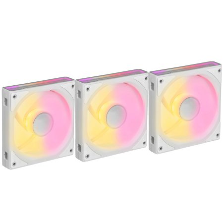 Вентилятор для корпуса JONSBO ZK-120WR Reverse (123x120x28мм, 4-pin PWM, ARGb, 47.71CFM, 30.7dBA, 1800RPM, белый, 3pcs)