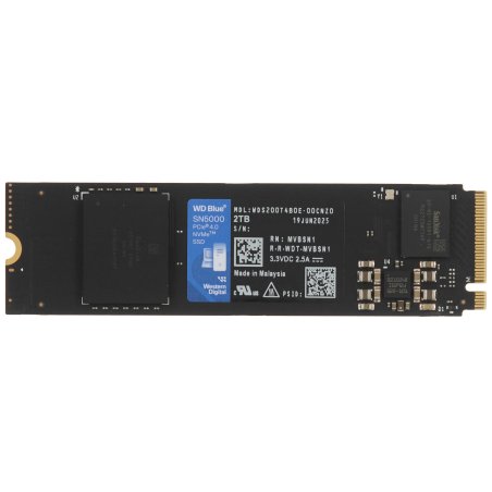 Накопитель SSD WD Blue SN5000 WDS200T4B0E, 2Tb, PCIe 4.0 x4, M.2 2280, NVMe, R/W 5150/4850