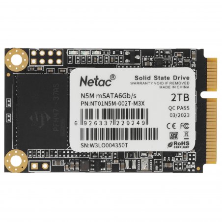 Накопитель SSD Netac N5M, 2048GB, mSATA, R/W 545/500