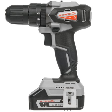 Дрель-шуруповерт аккумуляторная ИНТЕРСКОЛ ДАУ-13/18ВК, Аккумуляторный, 18В, 2 АКБ, Ударный, Кейс