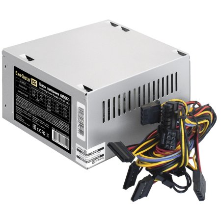 Блок питания ExeGate AB650 (EX292143RUS), 650Вт, 80мм, серебряный