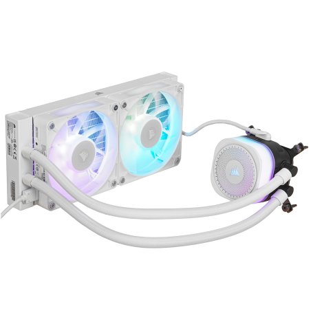 Система жидкостного охлаждения Corsair iCUE LINK TITAN 240 RX RGb (240мм, белый, RGb/ Fans: 2x120мм, 73.5CFM, 36dBA, 2100RPM/ S: 1851, 1700, AM5, AM4)