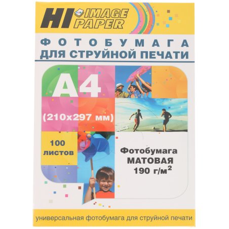 Фотобумага матовая односторонняя (Hi-image paper) A4, 190 г/м, 100 л.