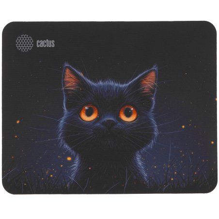 Коврик для мыши Cactus черный Cat 250x200x3мм (CS-MPC-D09S)