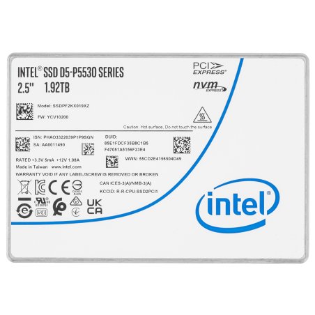 Накопитель SSD INTEL PCIE 1.92Tb TLC D5-P5530 SSDPF2KX019XZN1
