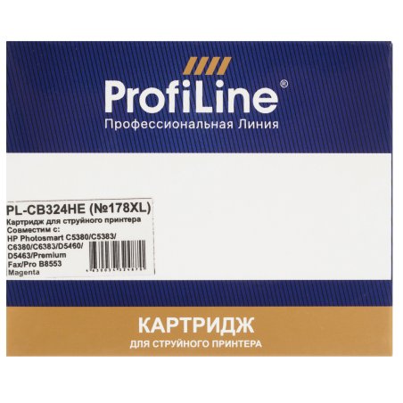 Картридж струйный ProfiLine PL-CB324HE №178XL для принтеров HP Photosmart C5380/C5383/C6380/C6383/D5460/D5463/Premium Fax/Pro B8553 Magenta водн