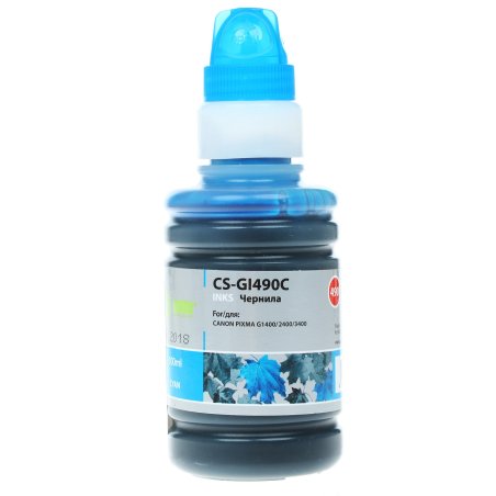 Чернила Cactus CS-GI490C голубой 100мл для Canon PIXMA G1400, G2400, G3400