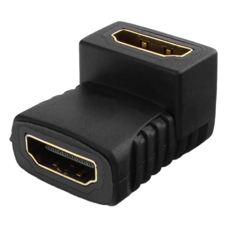 Переходник Gembird Переходник HDMI-HDMI 19F/19F, угловой, золотые разъемы, пакет A-HDMI-FFL