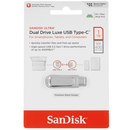 Флешка USB Sandisk USB-C 1Tb (SDDDC4-1T00-G46), 1Tb,