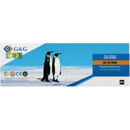 Картридж лазерный G&G 136A GG-W1360A черный (1150стр.) для HP LaserJet M211d/209/233/234