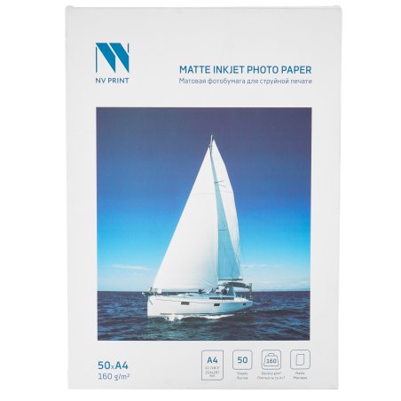 Матовая фотобумага NVPrint для струйной печати 160г/м A4 50 листов