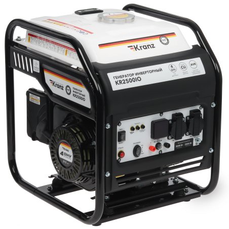 Электрогенератор бензиновый инверторный Kranz KR2500IO, 2.5 кВт, 96 дБ, 27 кг