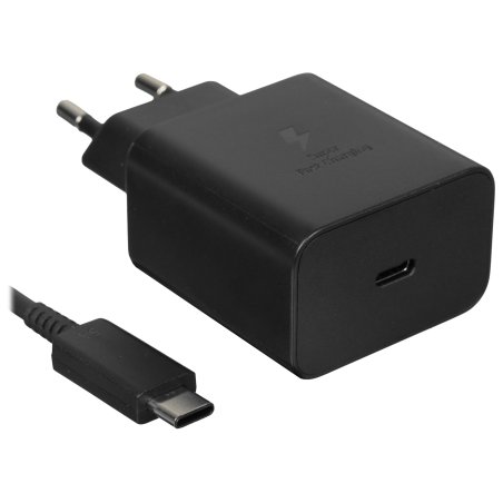 Сетевое зарядное устройство Samsung 45W (USB Type-C порт, кабель USB Type-C в комплекте), черное