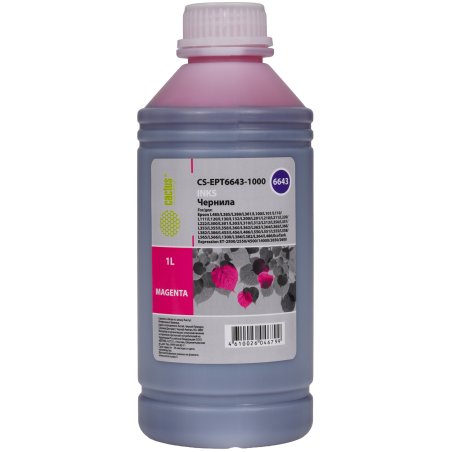 Чернила Cactus CS-EPT6643-1000 пурпурный 1000мл для Epson L100/L110/L120/L132/L200/L210/L222/L300/L312/L350/L355/L362/L366/L456/L550/L555/L566/L1300