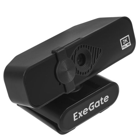 Веб-камера ExeGate EX287380RUS Stream C940 2K T-Tripod (матрица 1/3" 5Мп, 2560x1440, 30fps, 4-линзовый объектив, ручной фокус, USB, микрофон с шумоподавлением, поворотное крепление, телескопический штатив Tripod Tele Ball, кабель 1,5 м, поддержка H.264, W