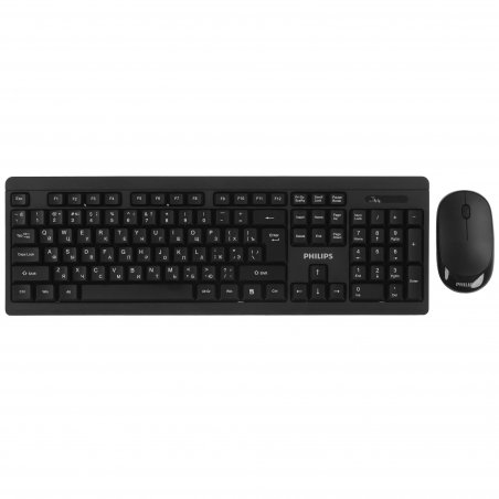 Комплект клавиатура+мышь Philips SPT6324 беспроводной, USB, 1000 DPI, чёрный